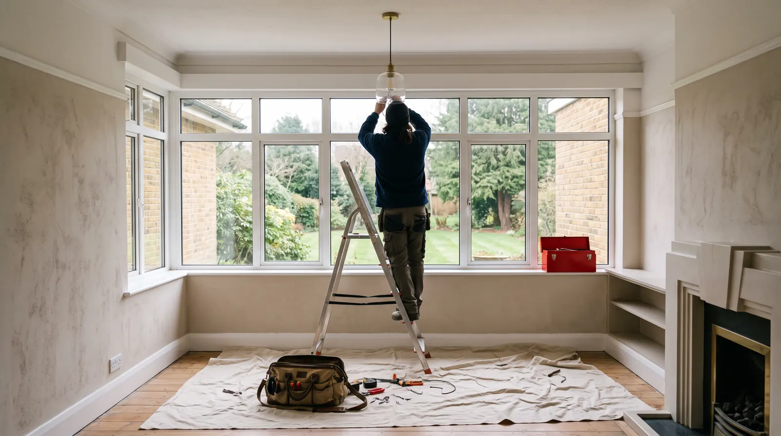 Electrician arriving at a home in Chestfield